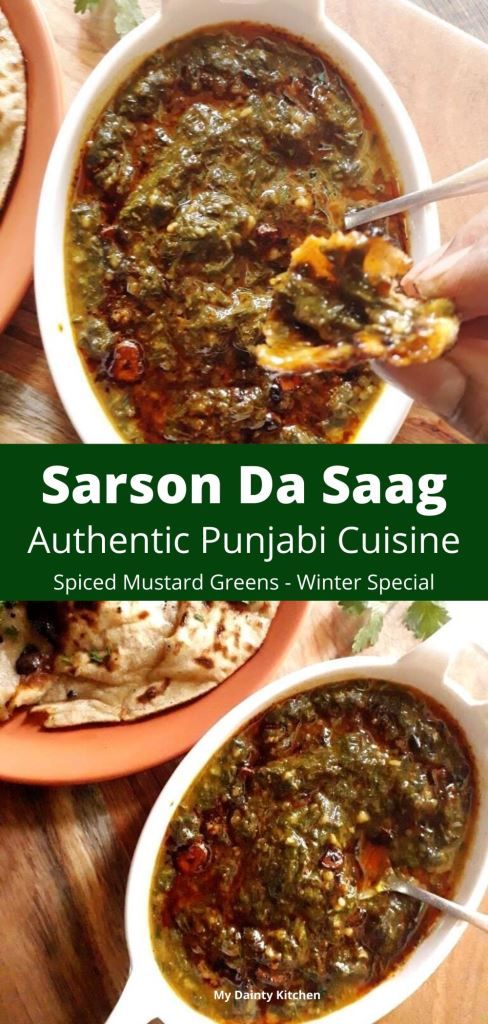 Slow-Cooked Punjabi Sarson Saag with Mustard Greens