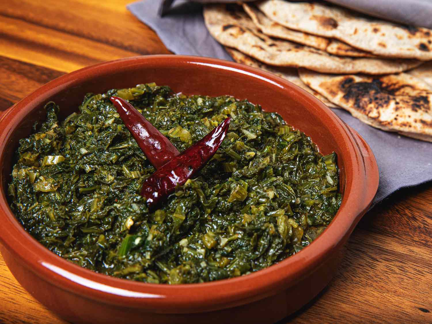 Slow-Cooked Punjabi Sarson Saag with Mustard Greens