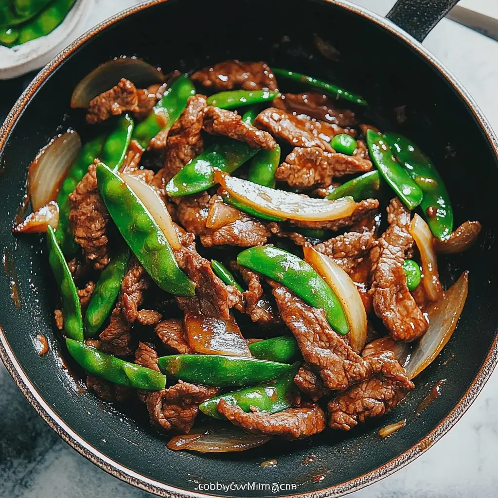Pan-Seared Beef Stir Fry with Ginger and Snow Peas