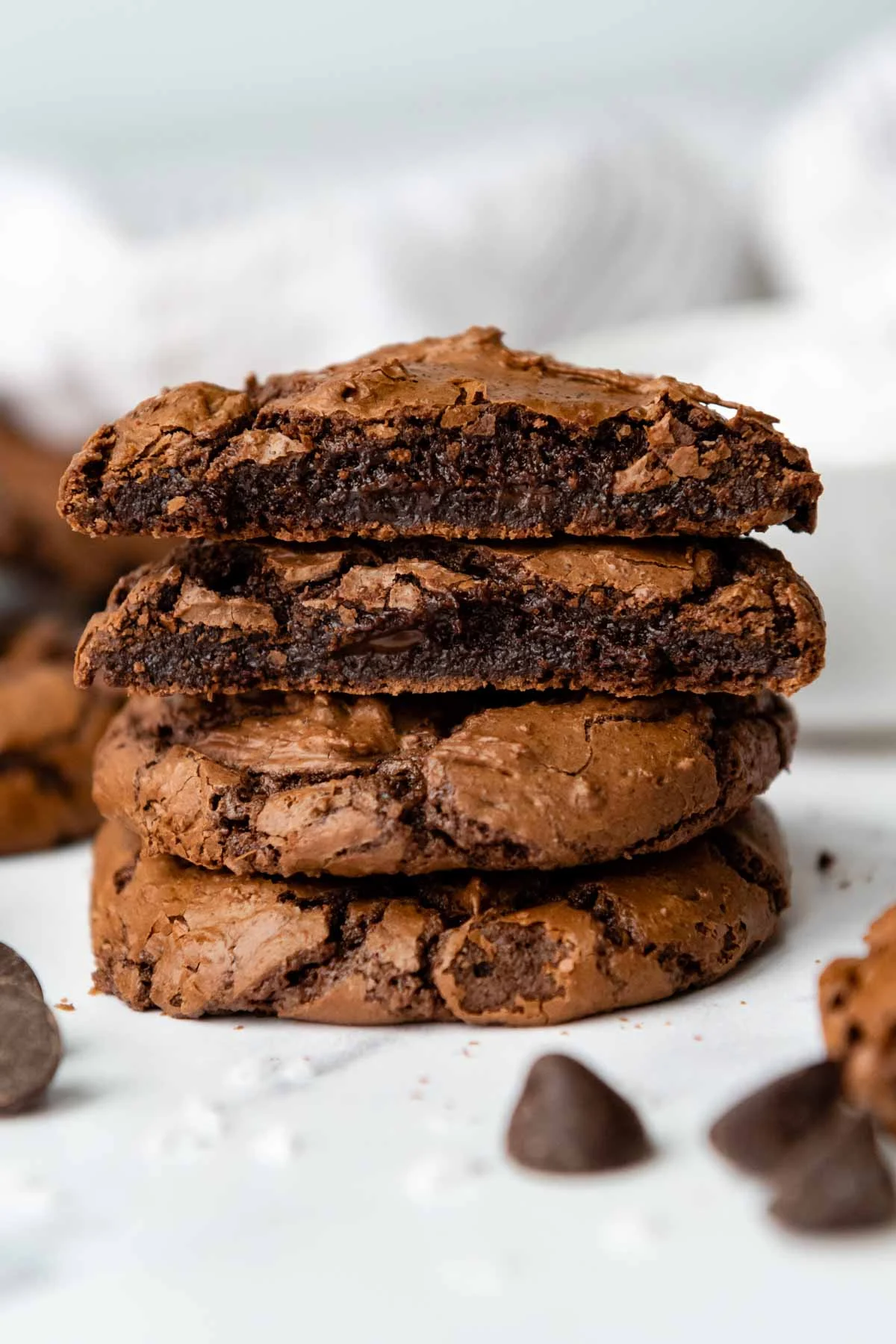 Fudgy Gluten-Free Brownie Cookies with Shiny Crinkled Tops
