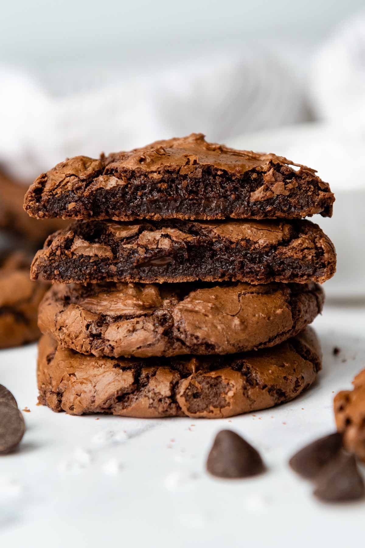 Fudgy Gluten-Free Brownie Cookies with Shiny Crinkled Tops