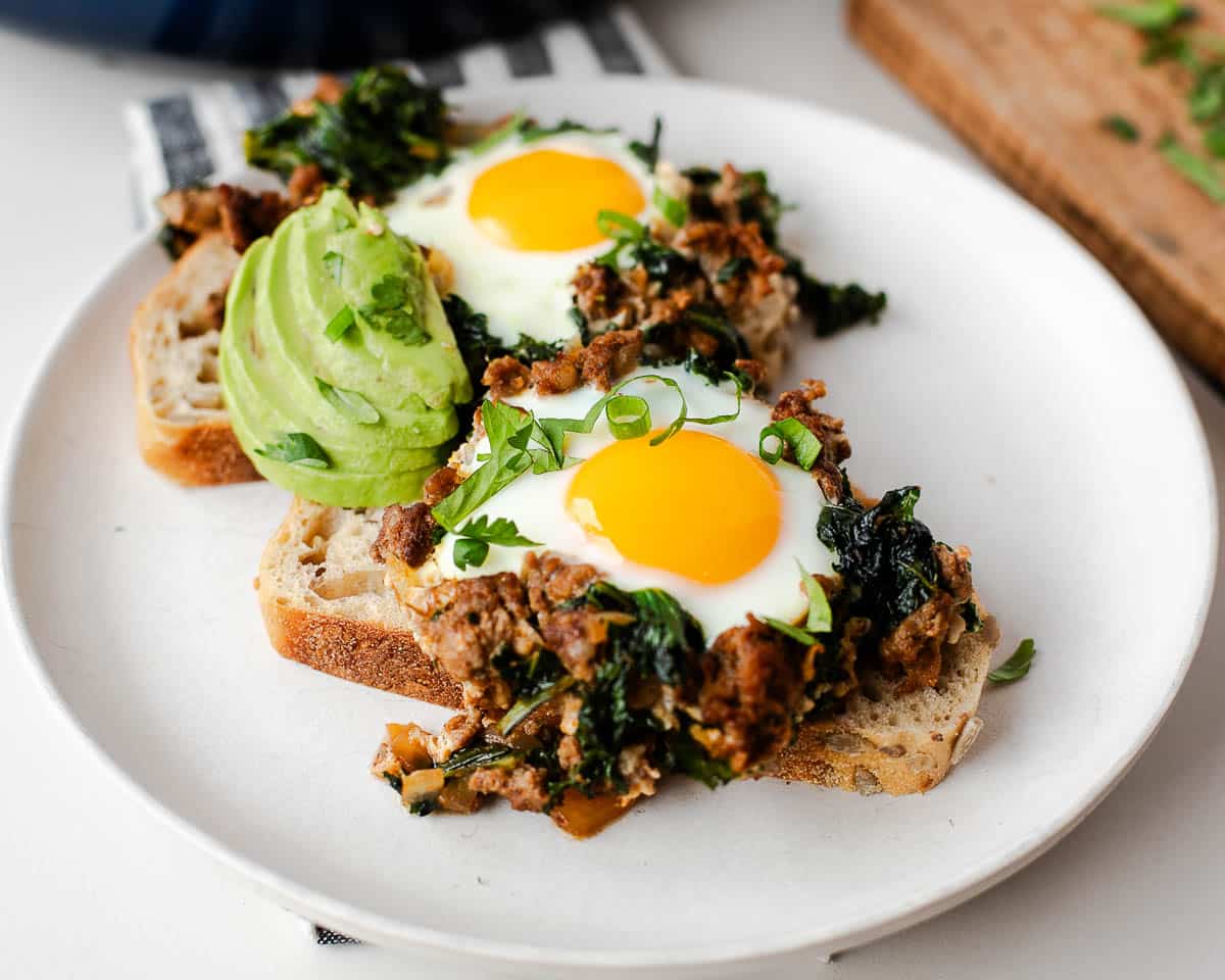 One-Pan Baked Eggs with Chorizo and Roasted Poblano