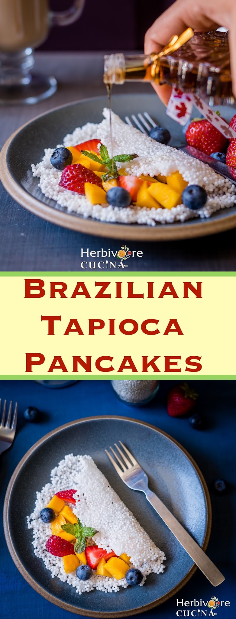 Brazilian Coconut Tapioca Pancakes with Guava Sauce