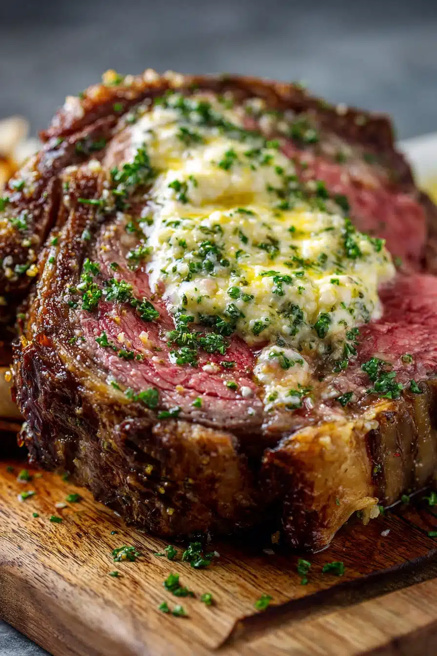 Garlic-Butter Prime Rib with Horseradish Cream Sauce