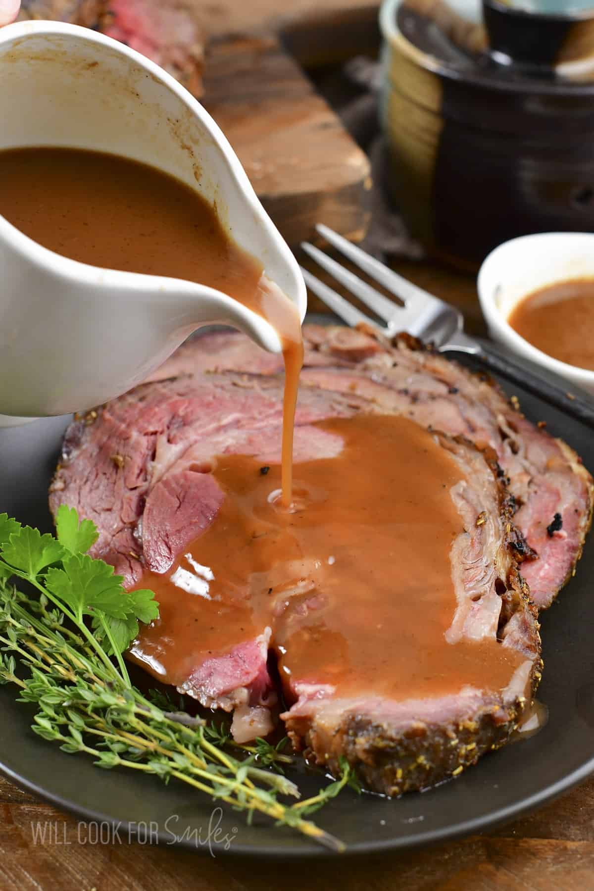 Spiced Prime Rib with Red Wine Au Jus