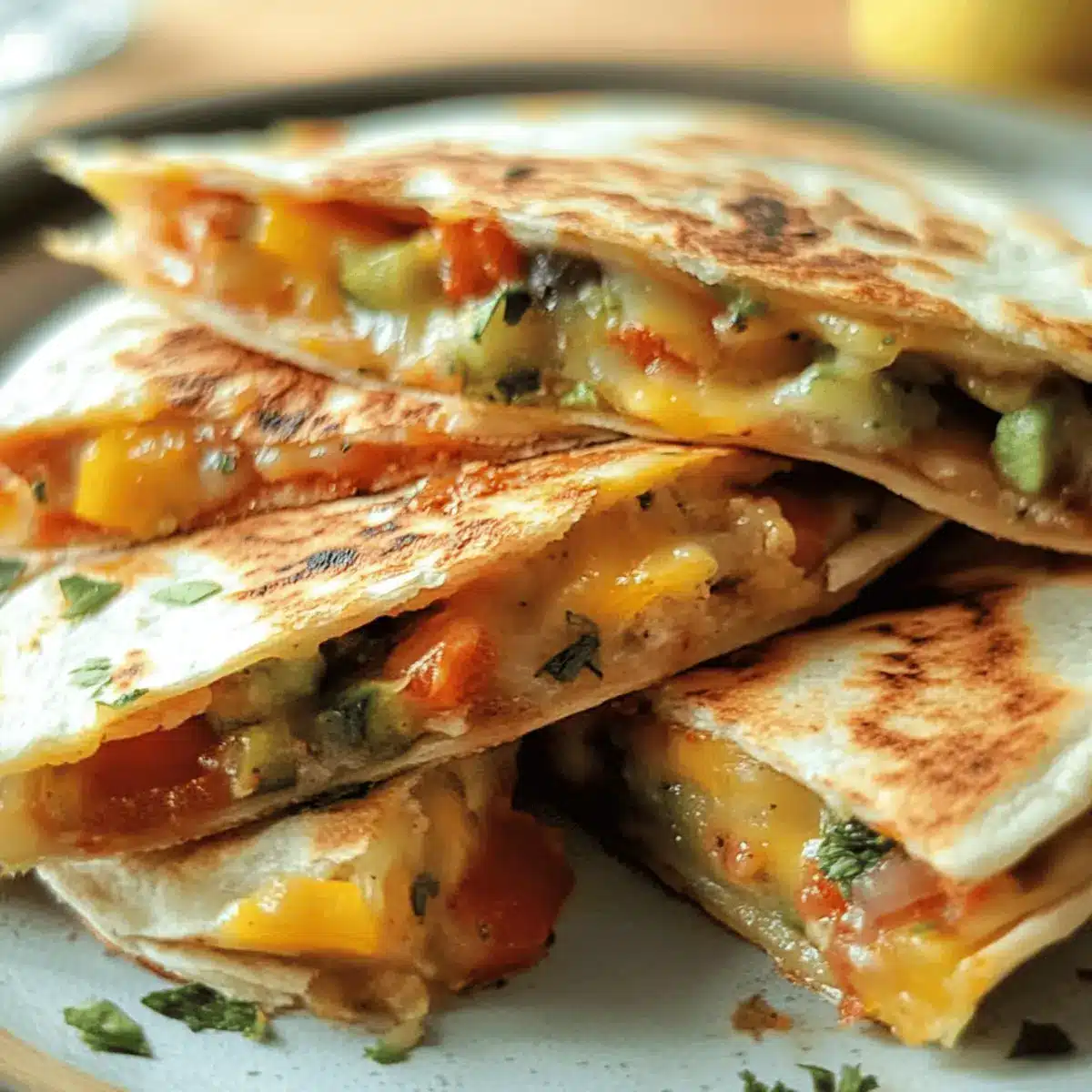 Cheesy Veggie-Stuffed Quesadillas with Bell Pepper and Zucchini
