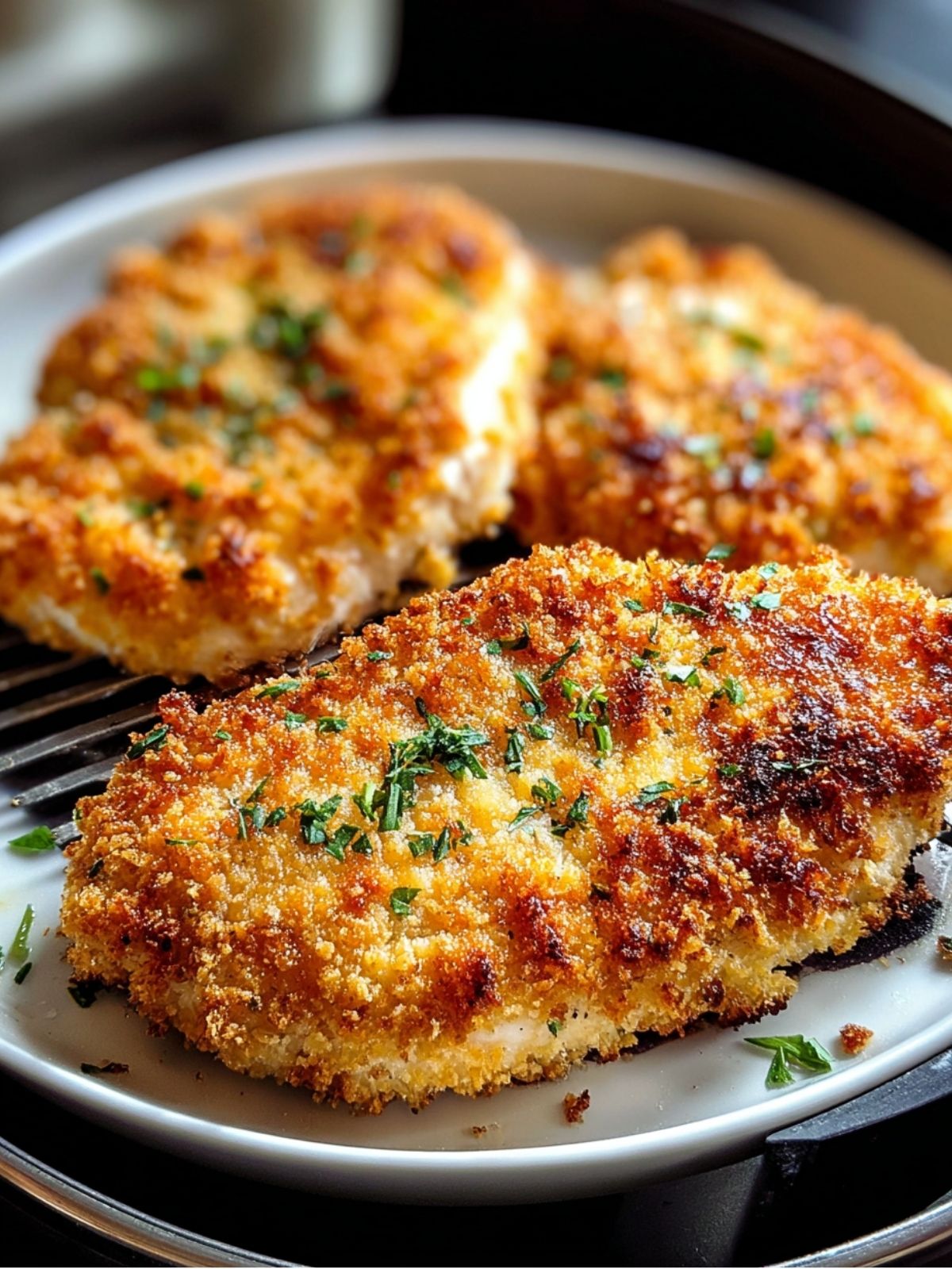 Air Fryer Parmesan Crusted Chicken Thighs
