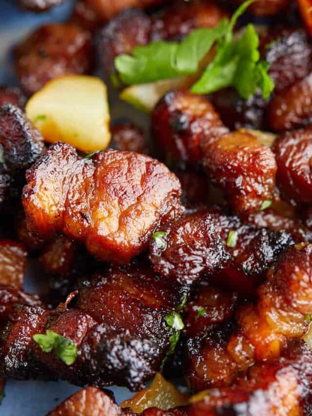 Crisped Air Fryer Pork Belly Bites with Chili Lime
