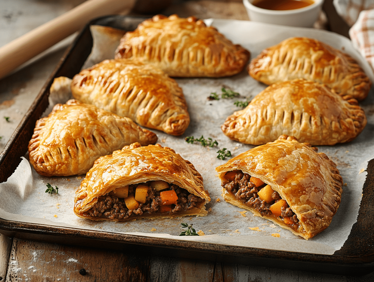 Fried Pastéis with Ground Beef and Seasoned Vegetables