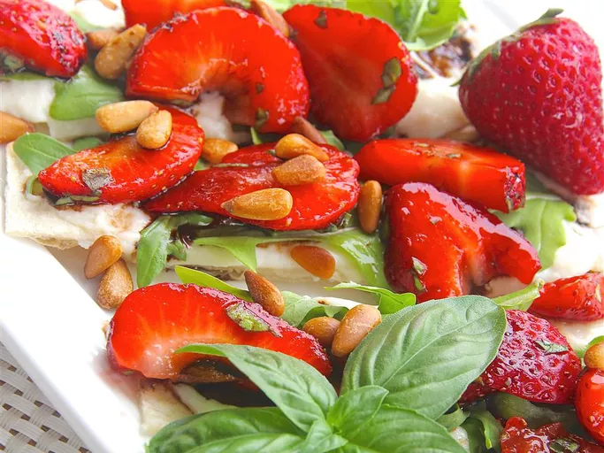 Strawberry Balsamic Bruschetta with Whipped Ricotta