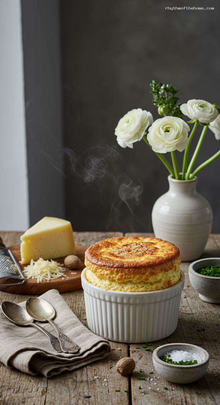 Alpine Herb and Cheese Soufflé with Gruyère and Nutmeg