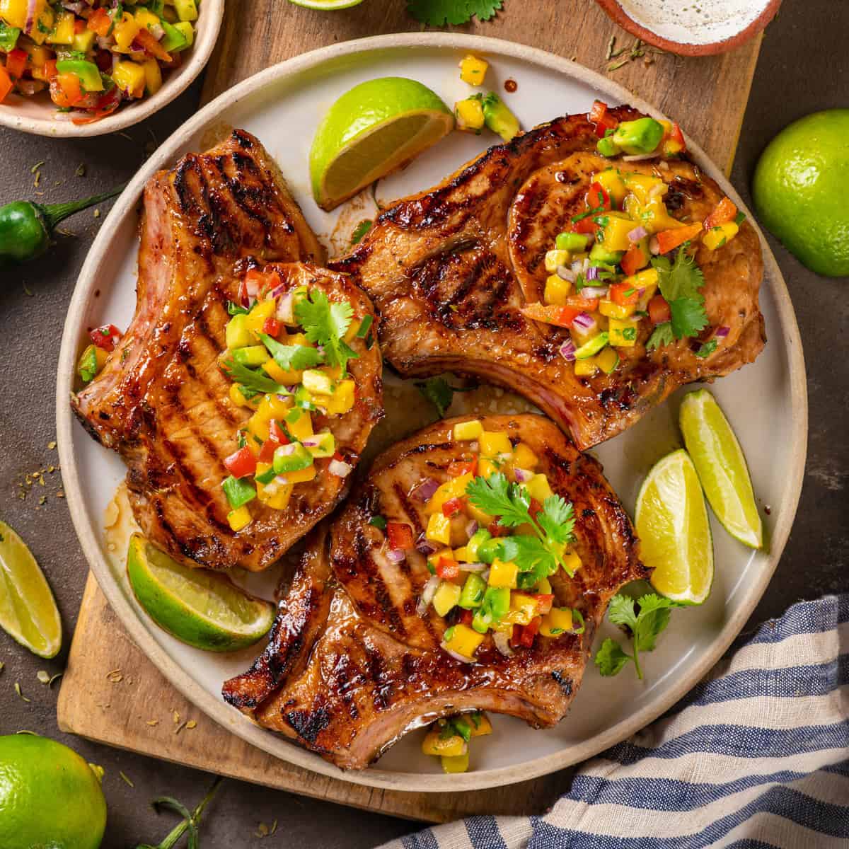 Citrus-Glazed Grilled Pork Chops with Mango Salsa
