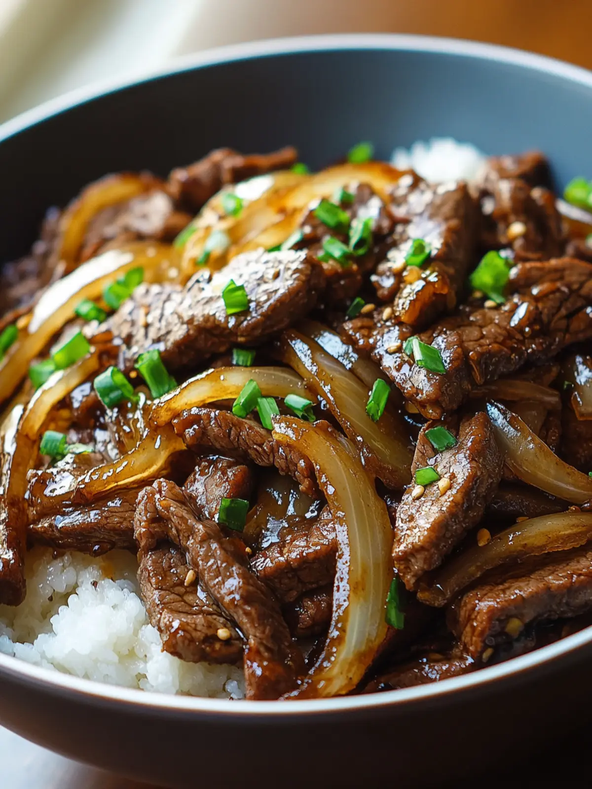 Pan-Seared Beef Bistek with Caramelized Onions and Soy Sauce Glaze