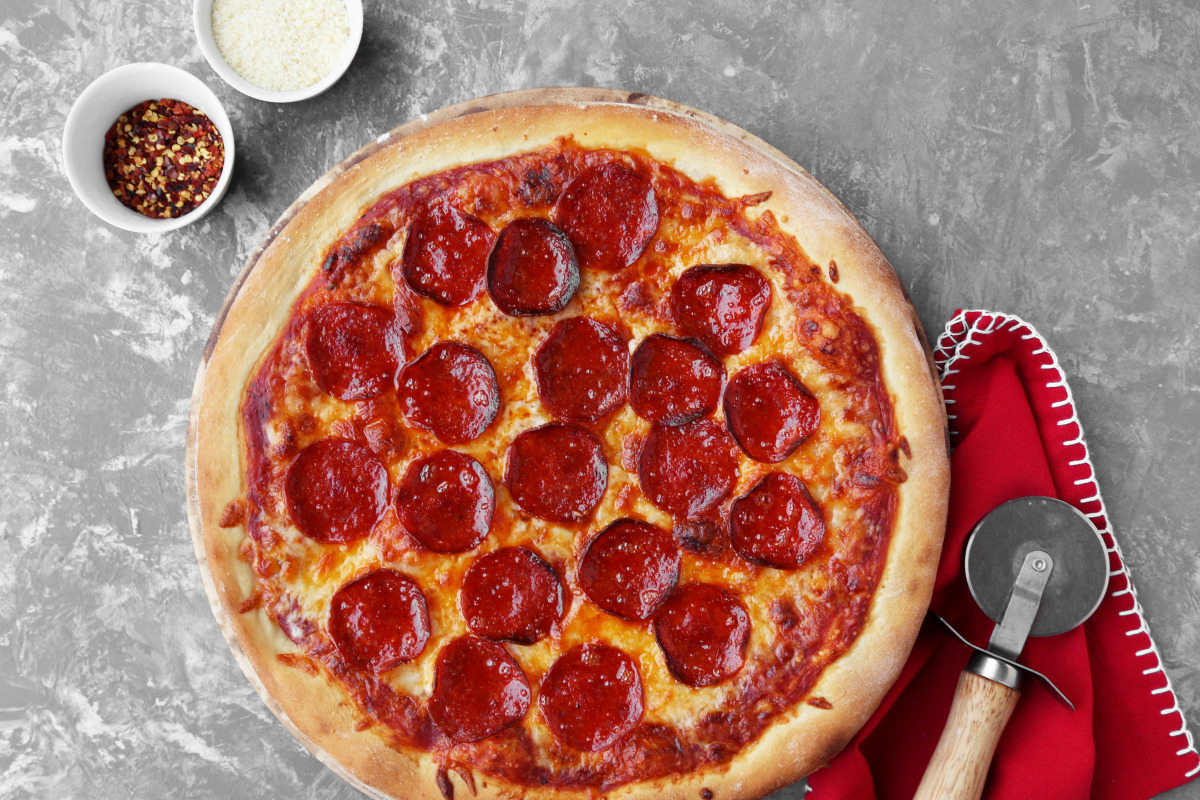 New York-Style Thin Crust Pepperoni Pizza