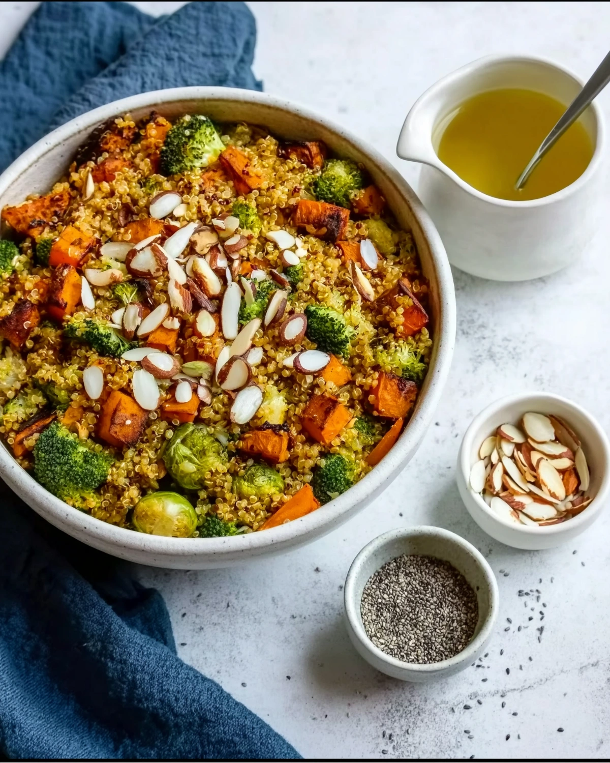 Gluten-Free Quinoa Salad with Roasted Vegetables and Lemon-Tahini Dressing
