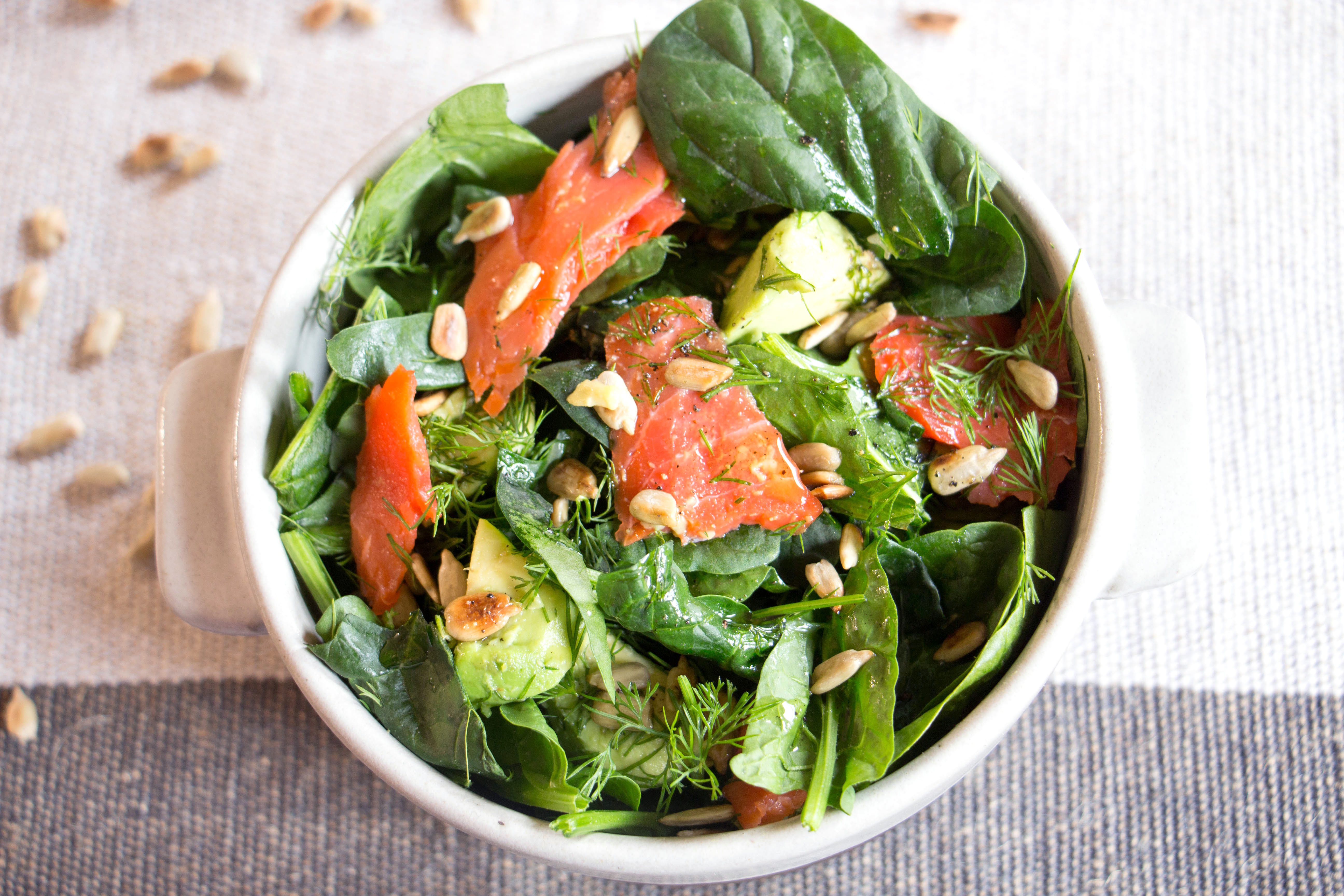 Migraine-Relief Green Salad with Avocado & Smoked Salmon