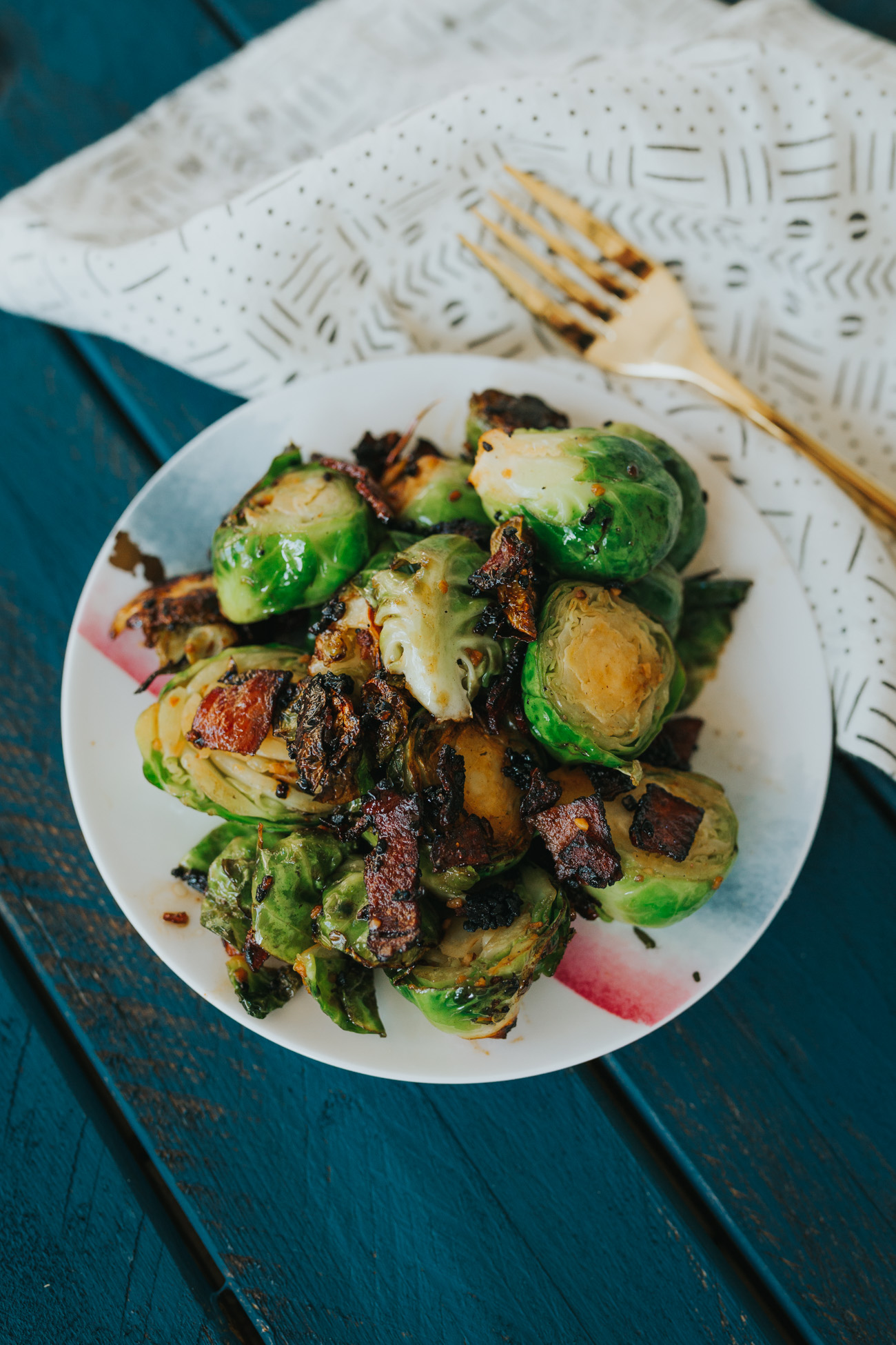 Maple-Glazed Brussels Sprouts with Bacon and Shallots