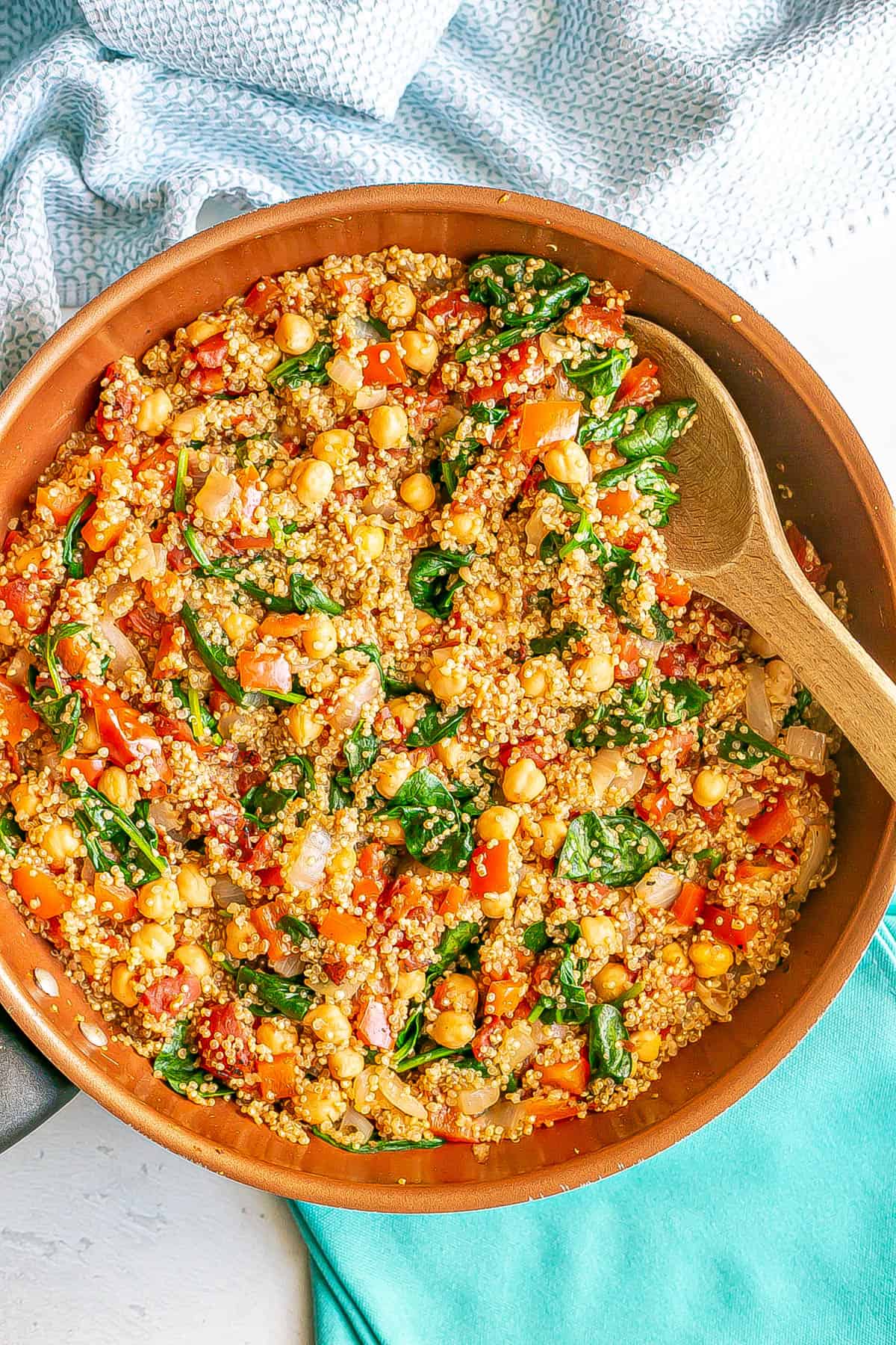 One-Pan Mediterranean Chickpea and Quinoa Skillet