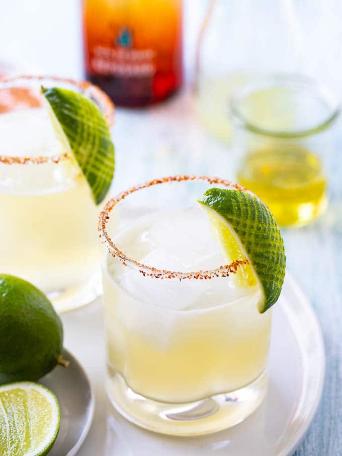 On the Rocks Margarita with Simple Syrup and Lime