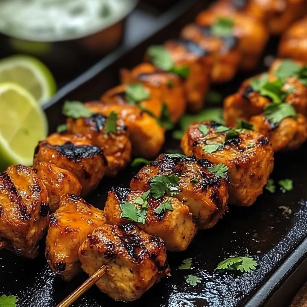 Tandoori-Spiced Grilled Chicken Tikka Skewers