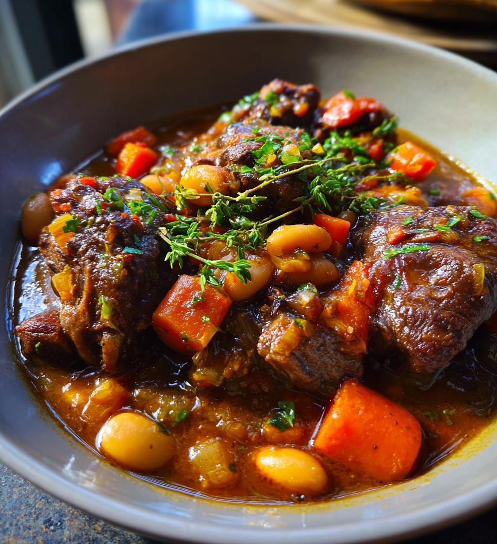 Stewed Oxtail with Butter Beans and Scotch Bonnet