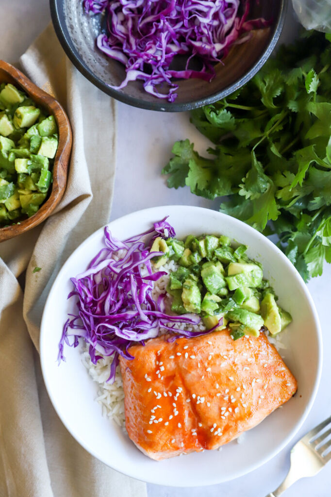 Sriracha-Cilantro Glazed Salmon with Quinoa