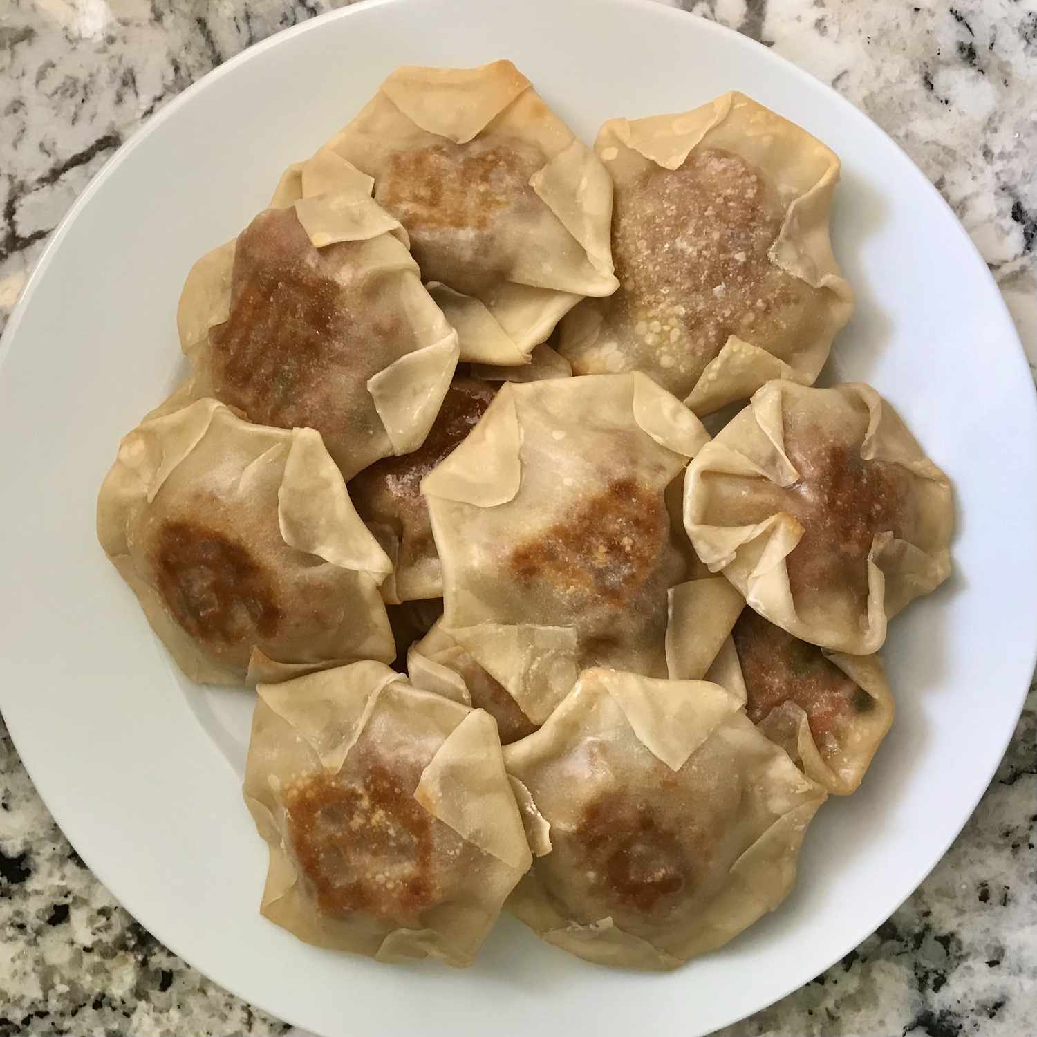 Stir-Fried Ground Chicken Wontons with Sweet and Sour Sauce