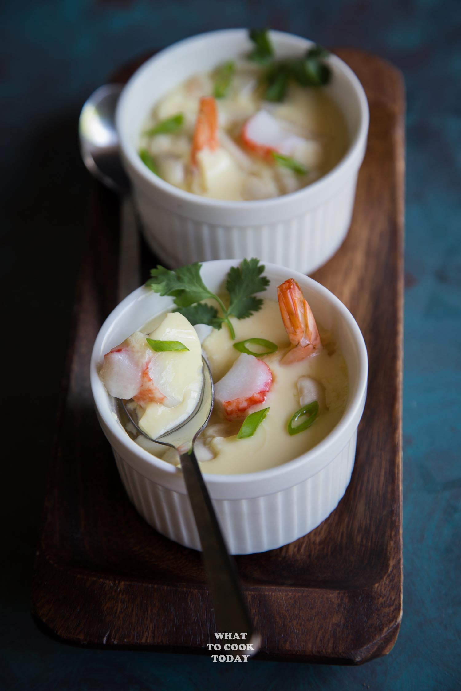Steamed Silky Egg Custard with Shrimp