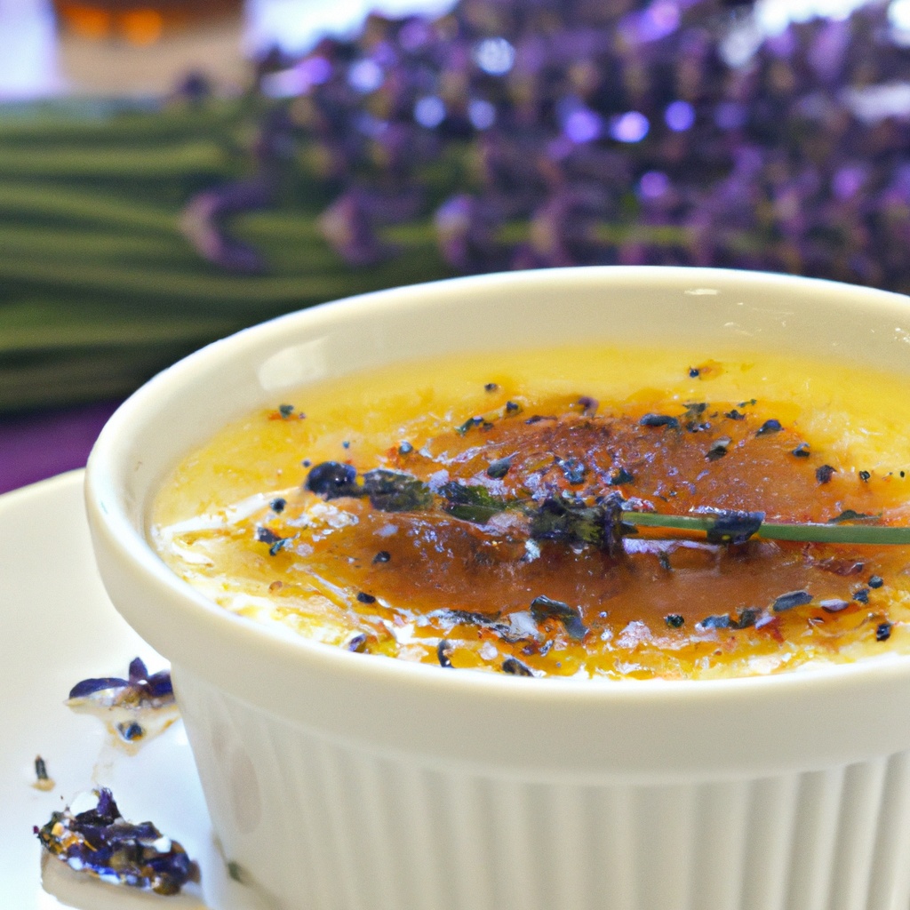 Raspberry-Lavender Crème Brûlée with Toasted Almonds
