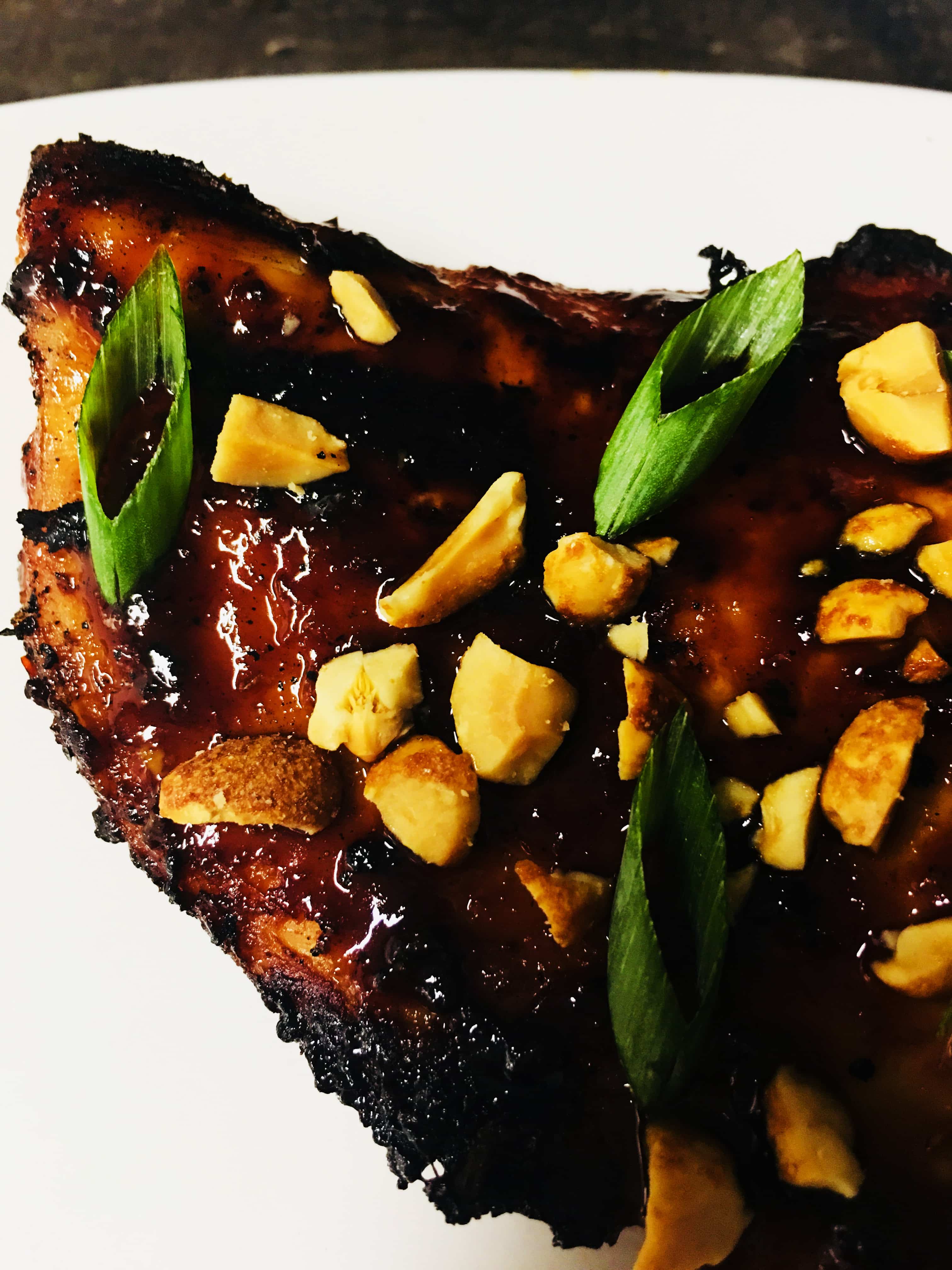 Pan-Seared Chicken with Peanut and Chocolate Glaze