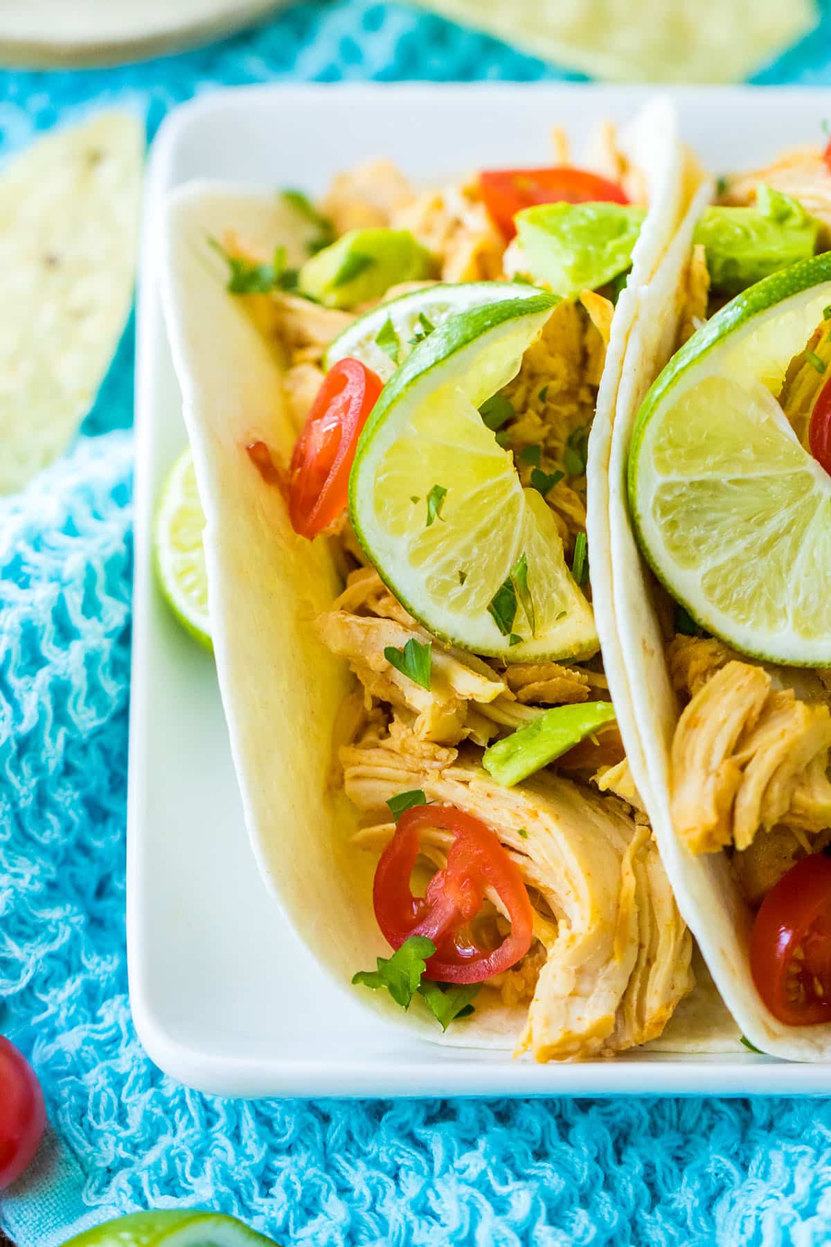 Slow Cooker Honey-Lime Pulled Chicken Tacos