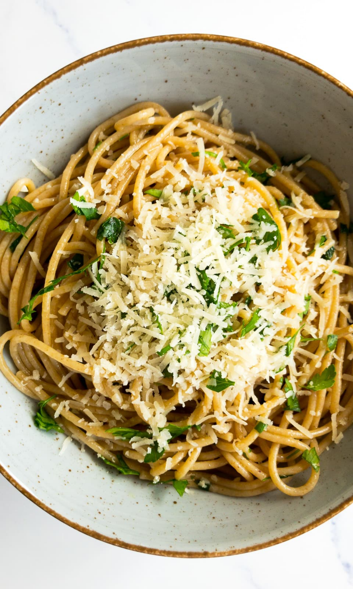 Simple Lemon-Garlic Pasta with Parmesan and Basil