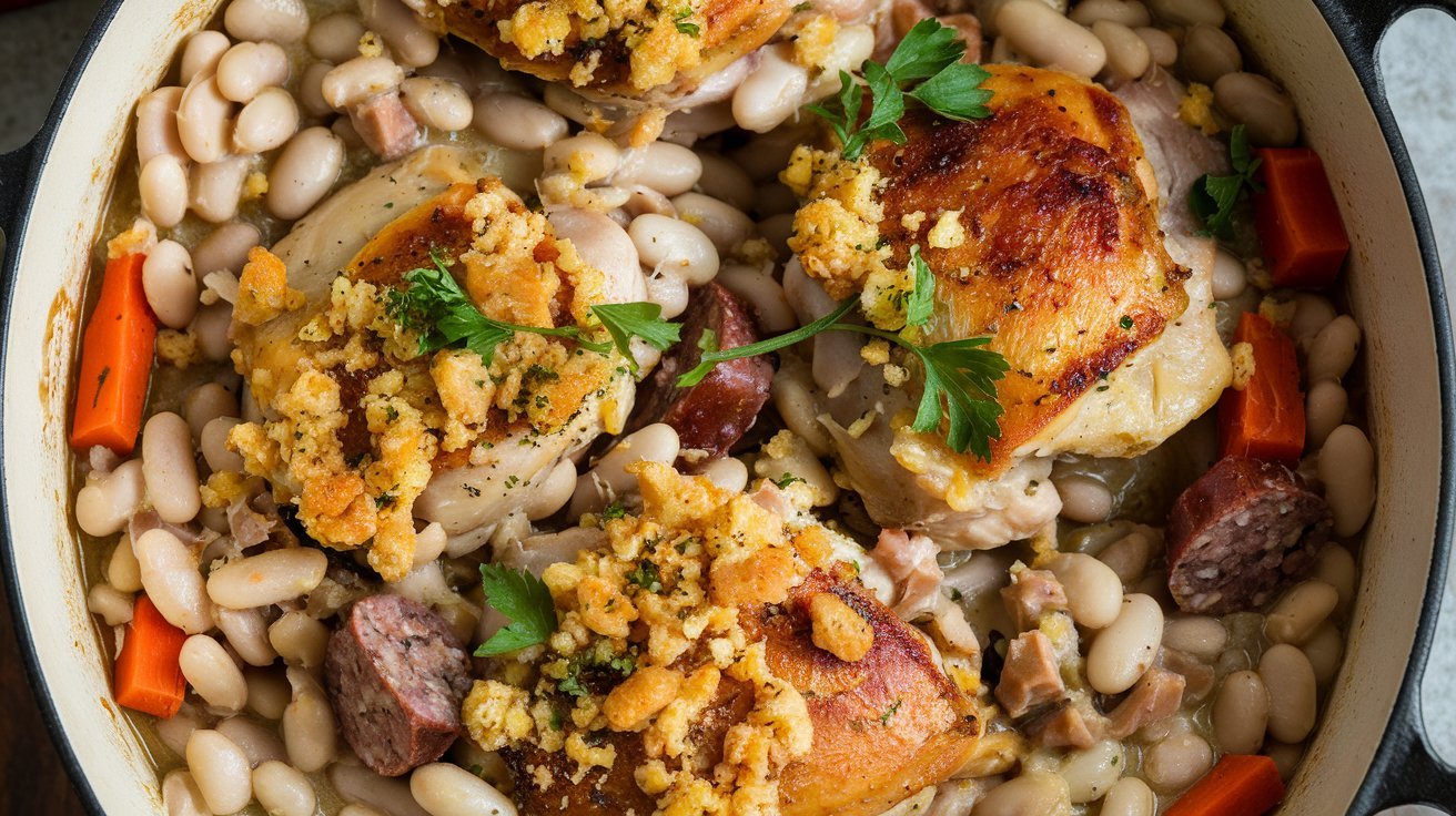One-Pot Cassoulet with Chicken Thighs and Bacon