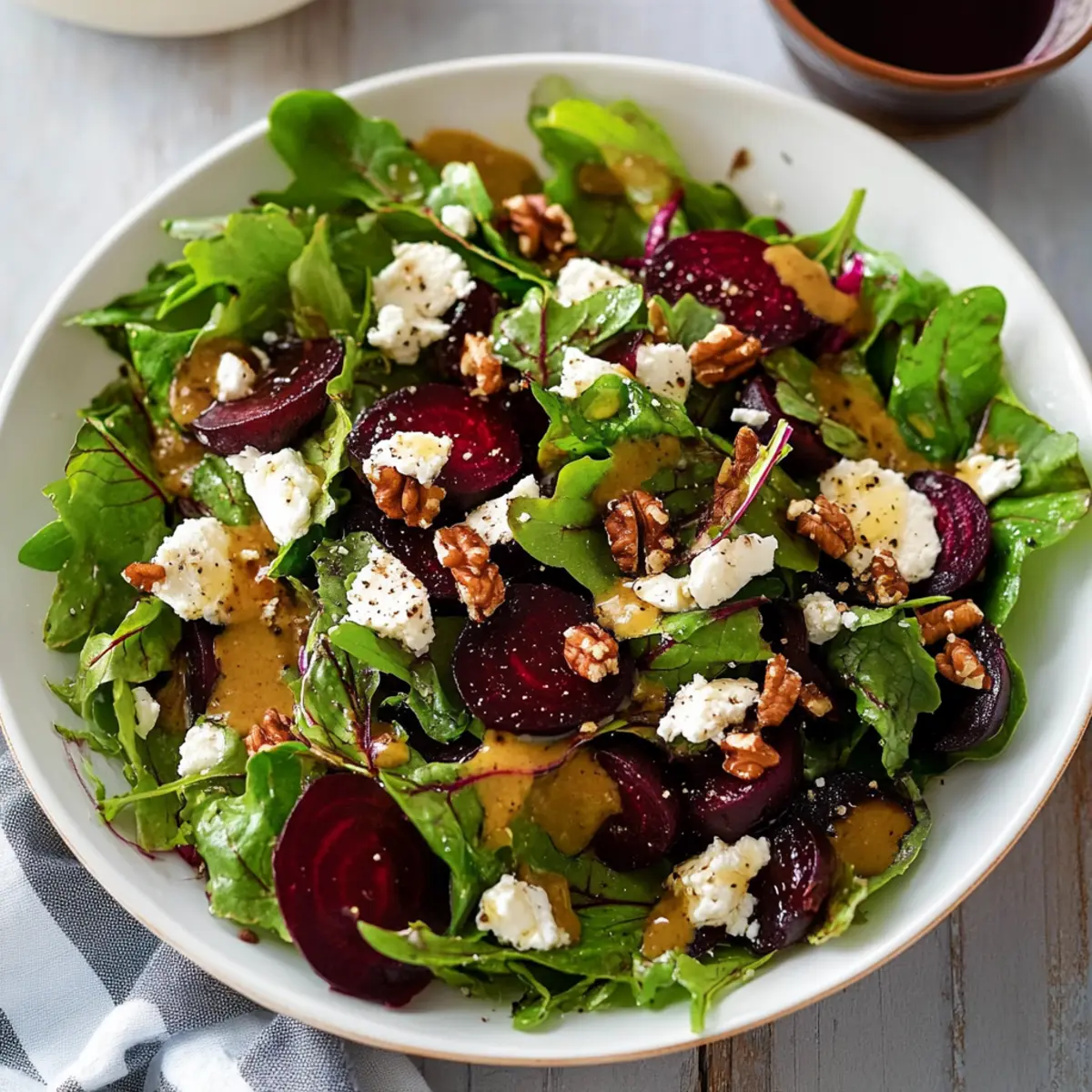 Oven-Roasted Beet and Goat Cheese Salad with Walnut Vinaigrette