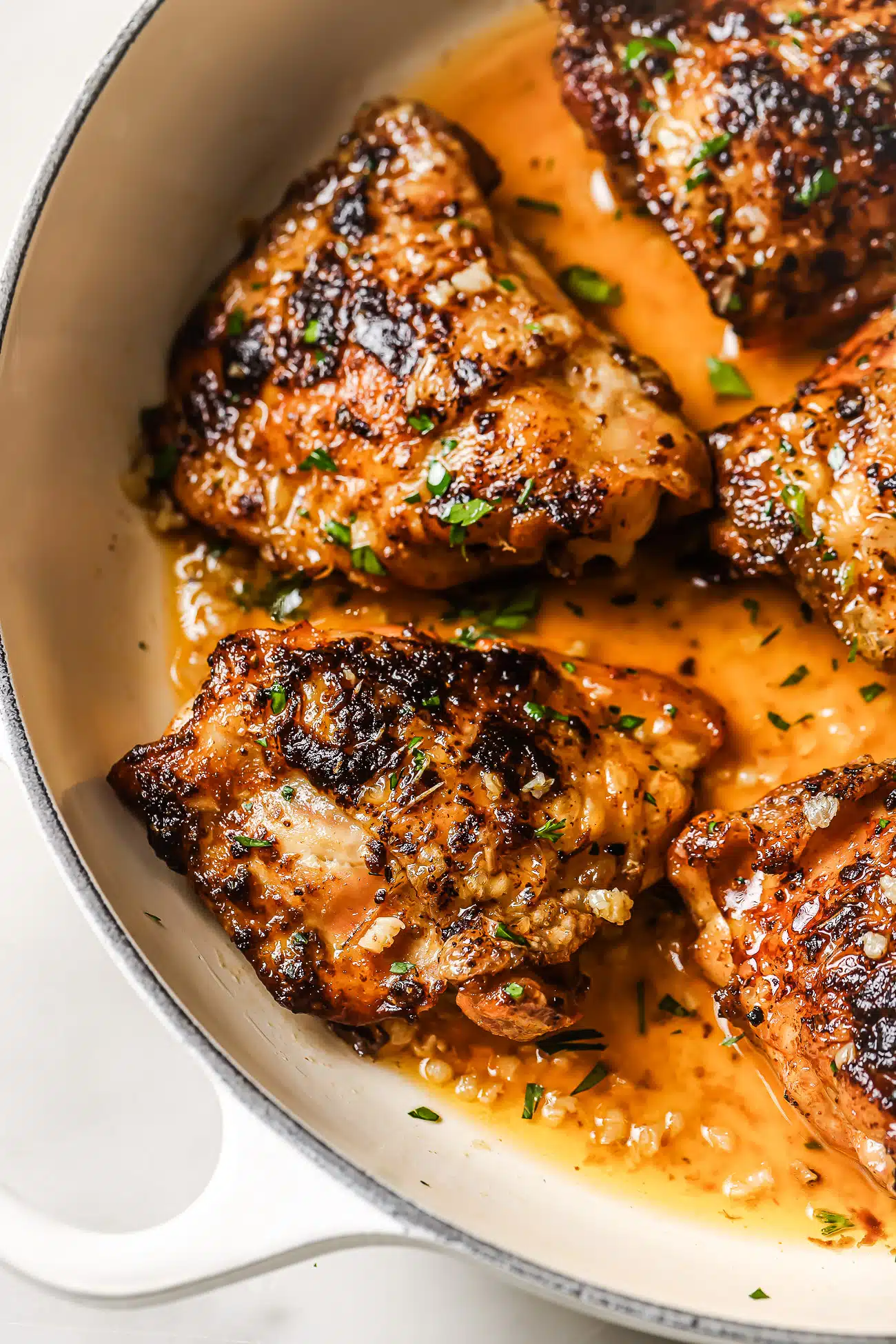 Pan-Seared Chicken Thighs with Garlic and Herb Pan Sauce