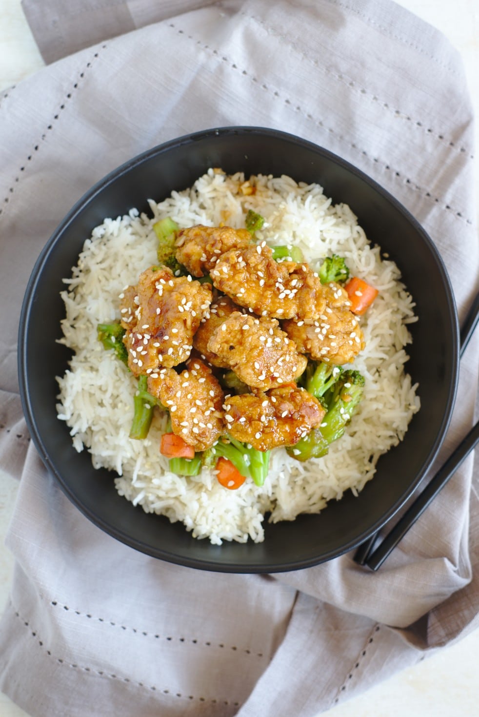 General Tso's Inspired Crispy Chicken Stir Fry
