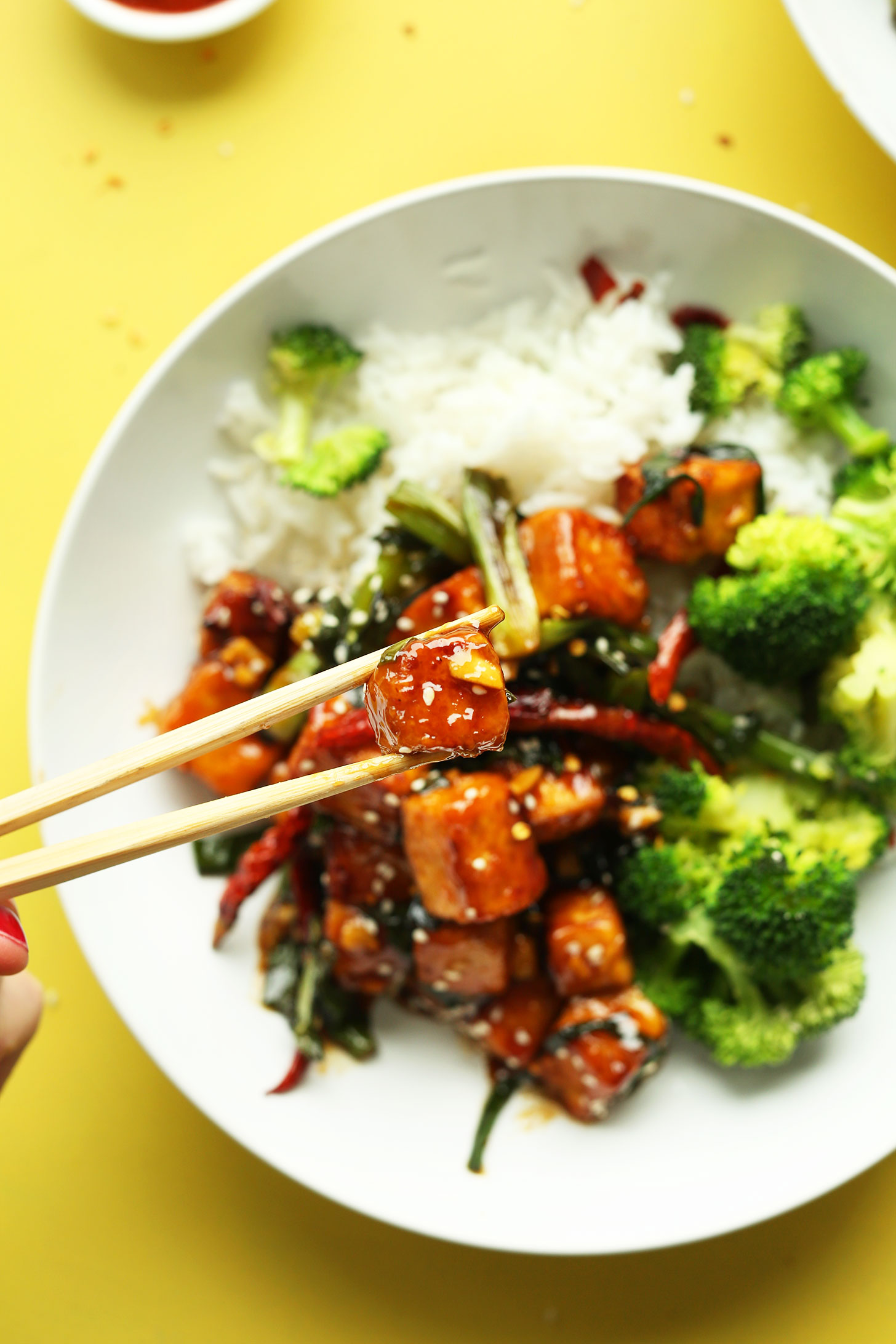 Stir-Fried General Tso’s Style Tofu with Broccoli