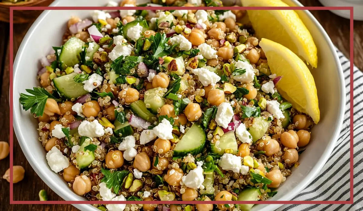 General Spiced Chickpea and Quinoa Salad with Lemon Dressing