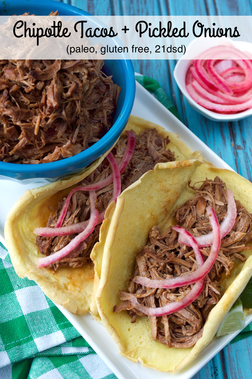 Medium-Spiced Chipotle Pork Tacos with Pickled Onions