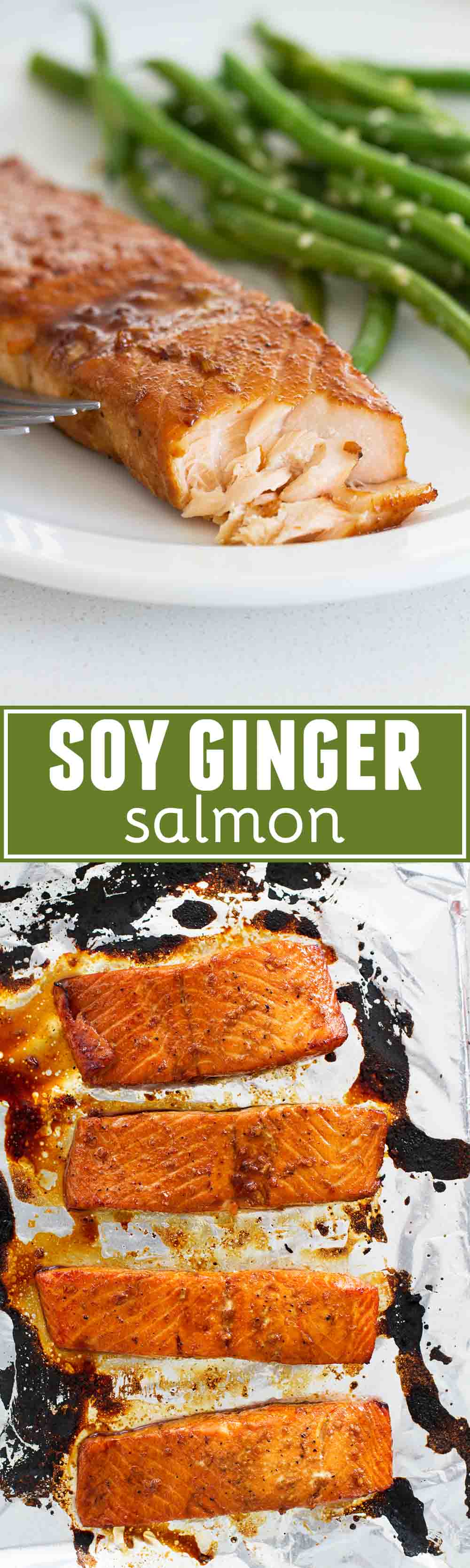 Half-Hour Ginger Soy Glazed Salmon with Sesame Green Beans