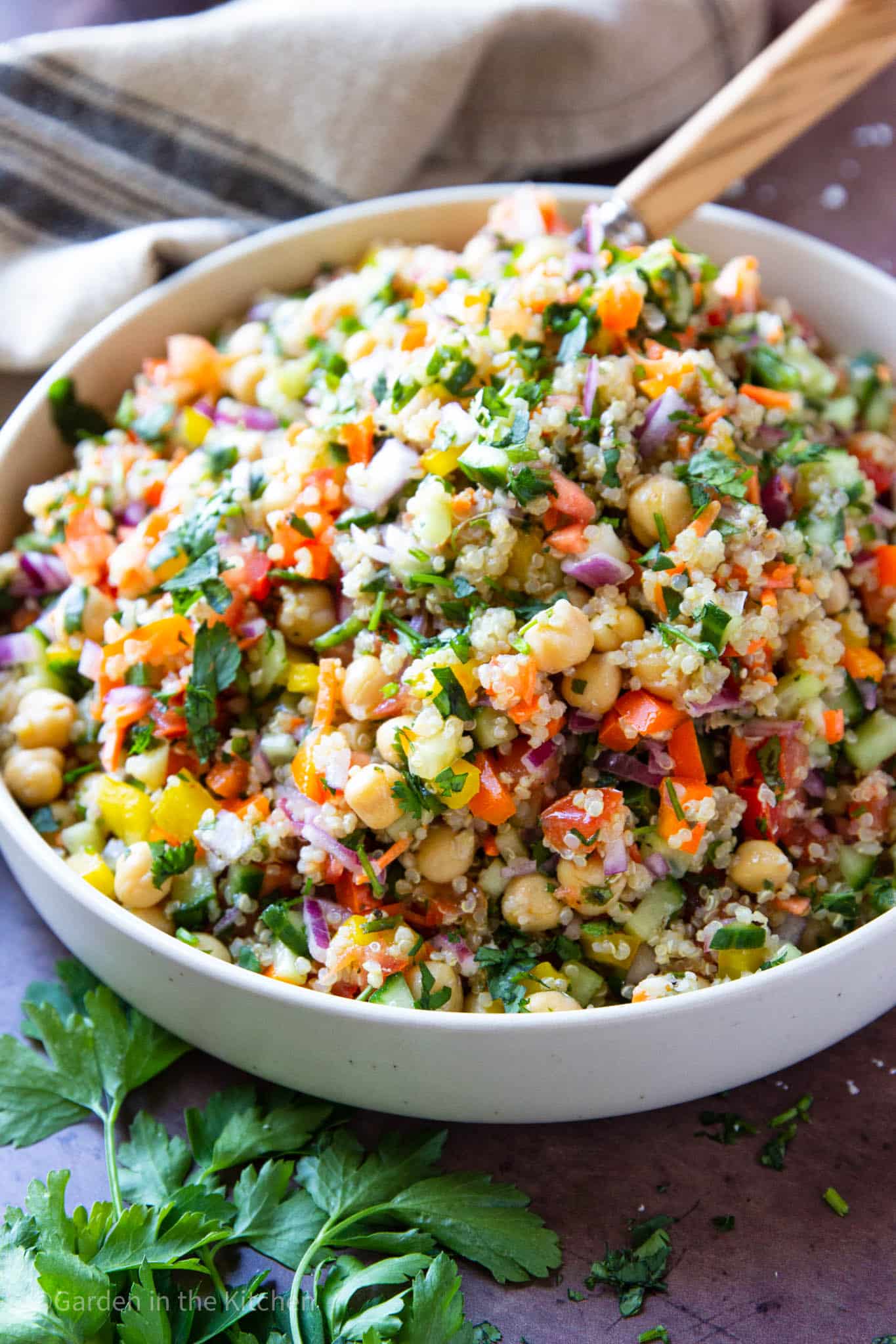 Fiber-Rich Quinoa Salad with Roasted Chickpeas and Citrus Vinaigrette