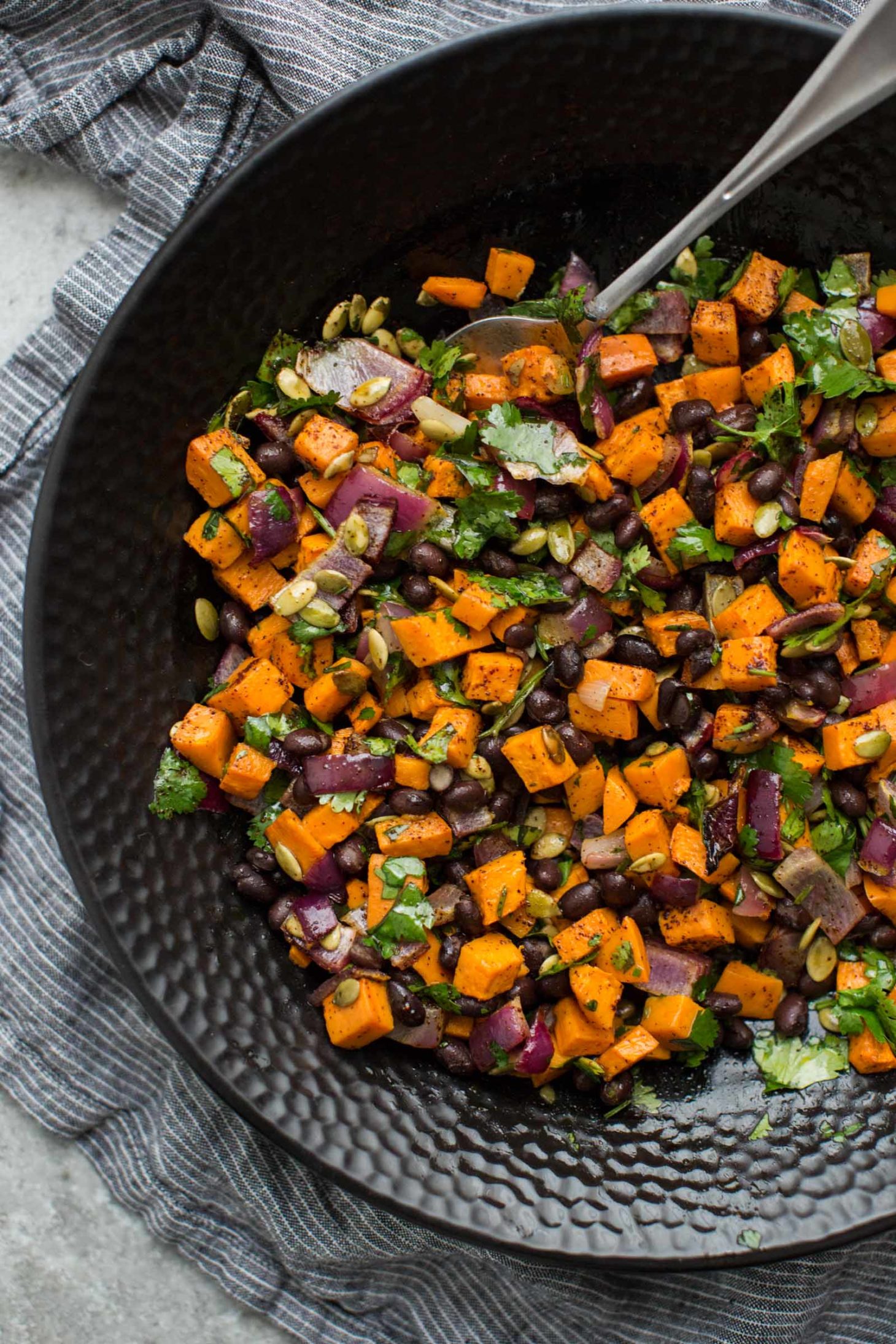 Roasted Cajun-Spiced Sweet Potato and Black Bean Salad