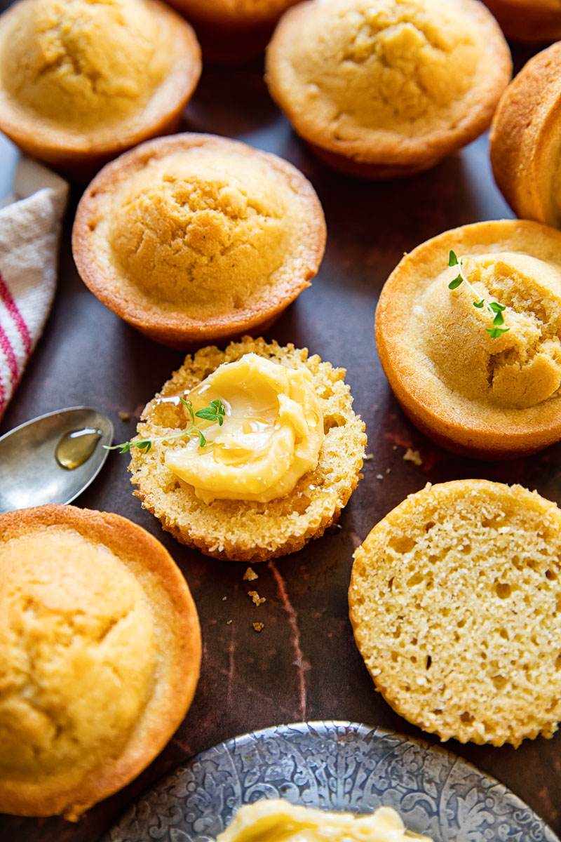 Television Era Spiced Cornbread Muffins with Maple Butter