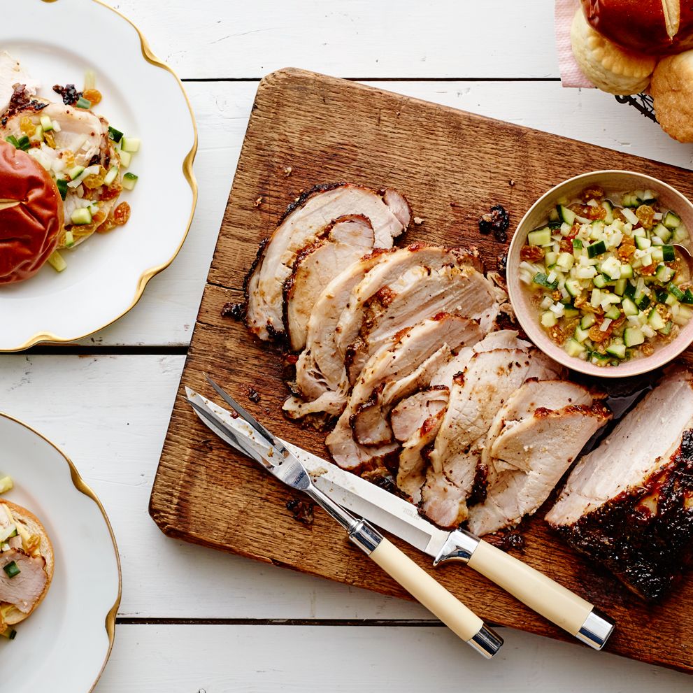 Baked Cider-Brined Pork Loin with Sage and Apple