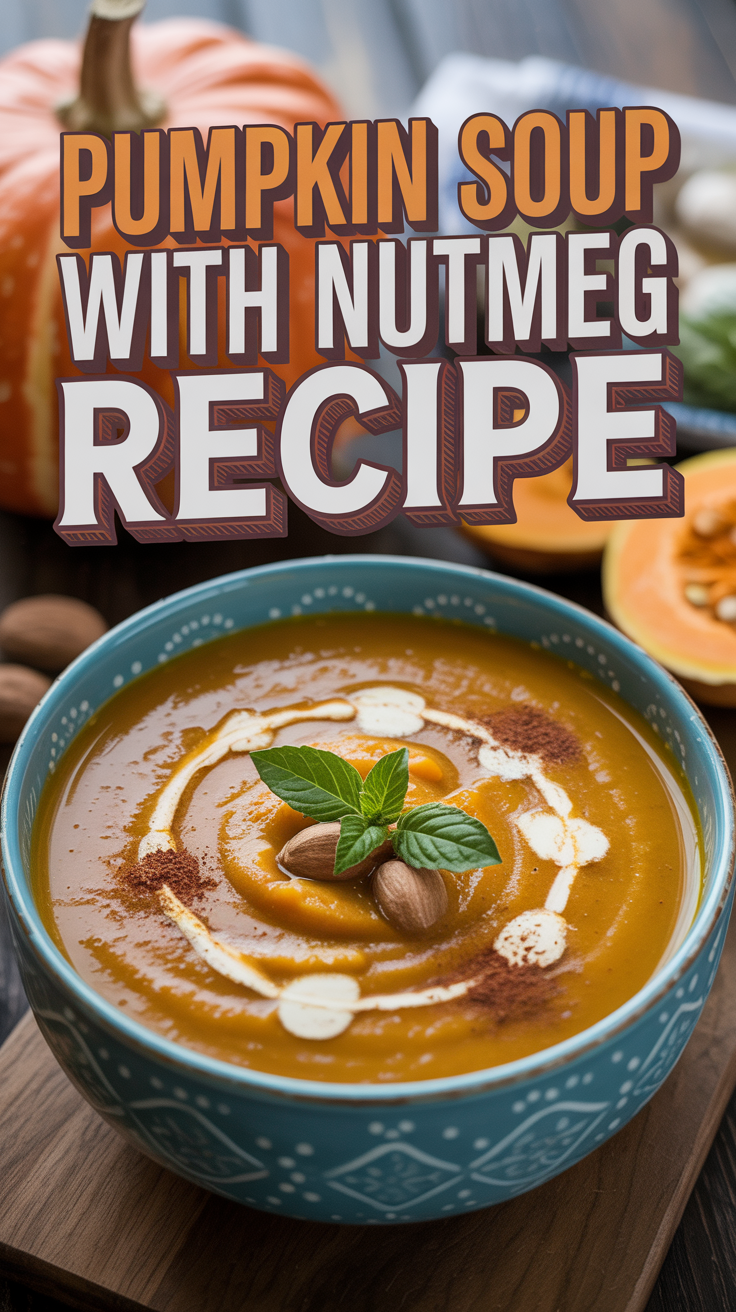 Spiced Pumpkin and Chestnut Soup with Nutmeg Cream