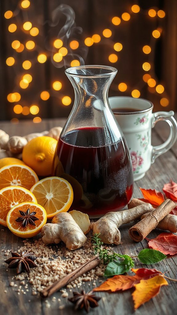 Ginger-Spiced Mulled Wine with Citrus and Cloves