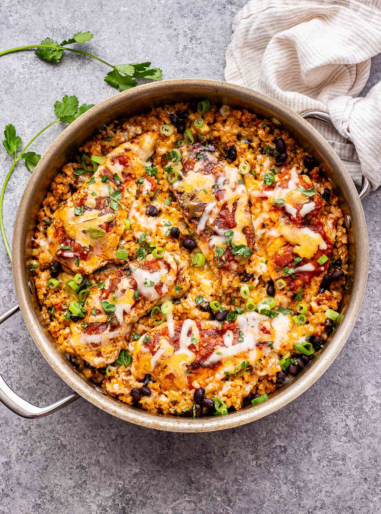 Instant Pot Salsa Chicken with Mexican Cauliflower Rice