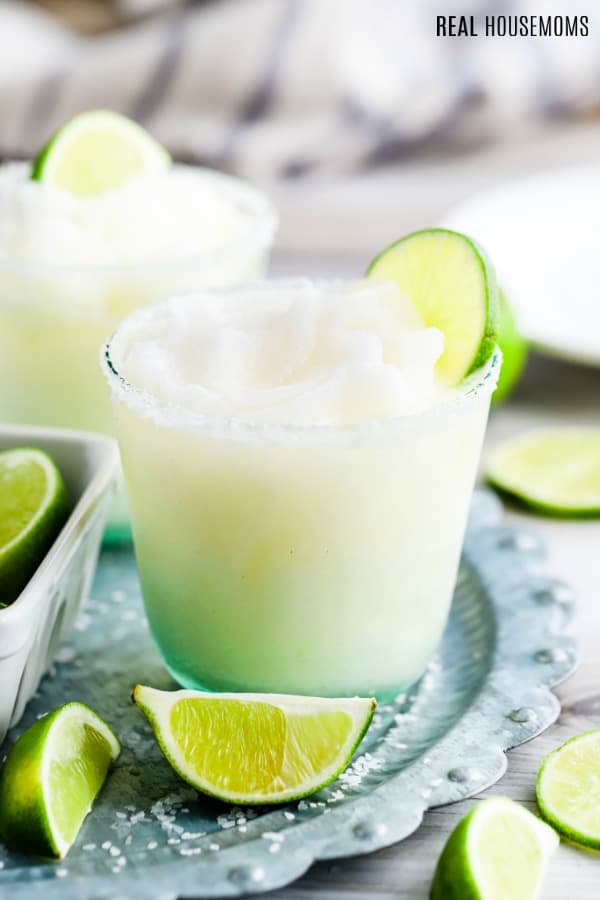 Salt-Rimmed Frozen Margarita with Fresh Lime