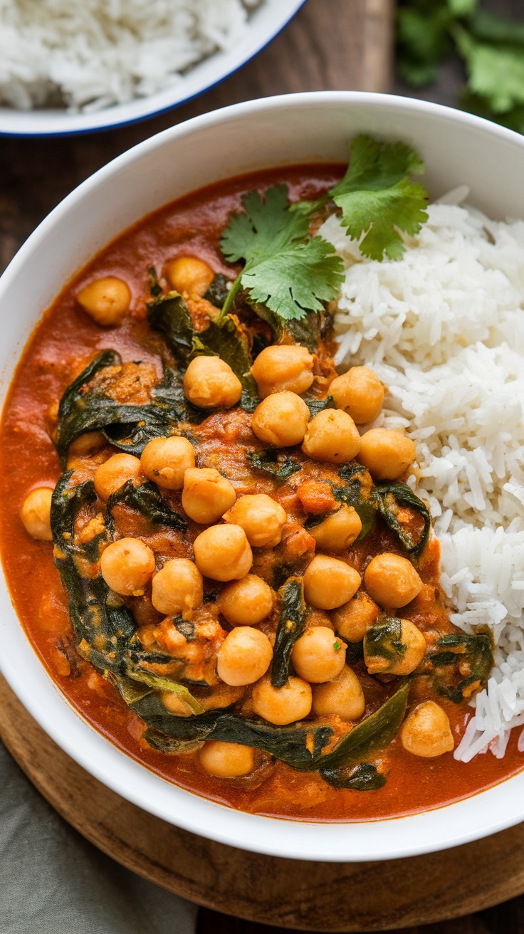 Half-Hour Spiced Chickpea and Spinach Curry