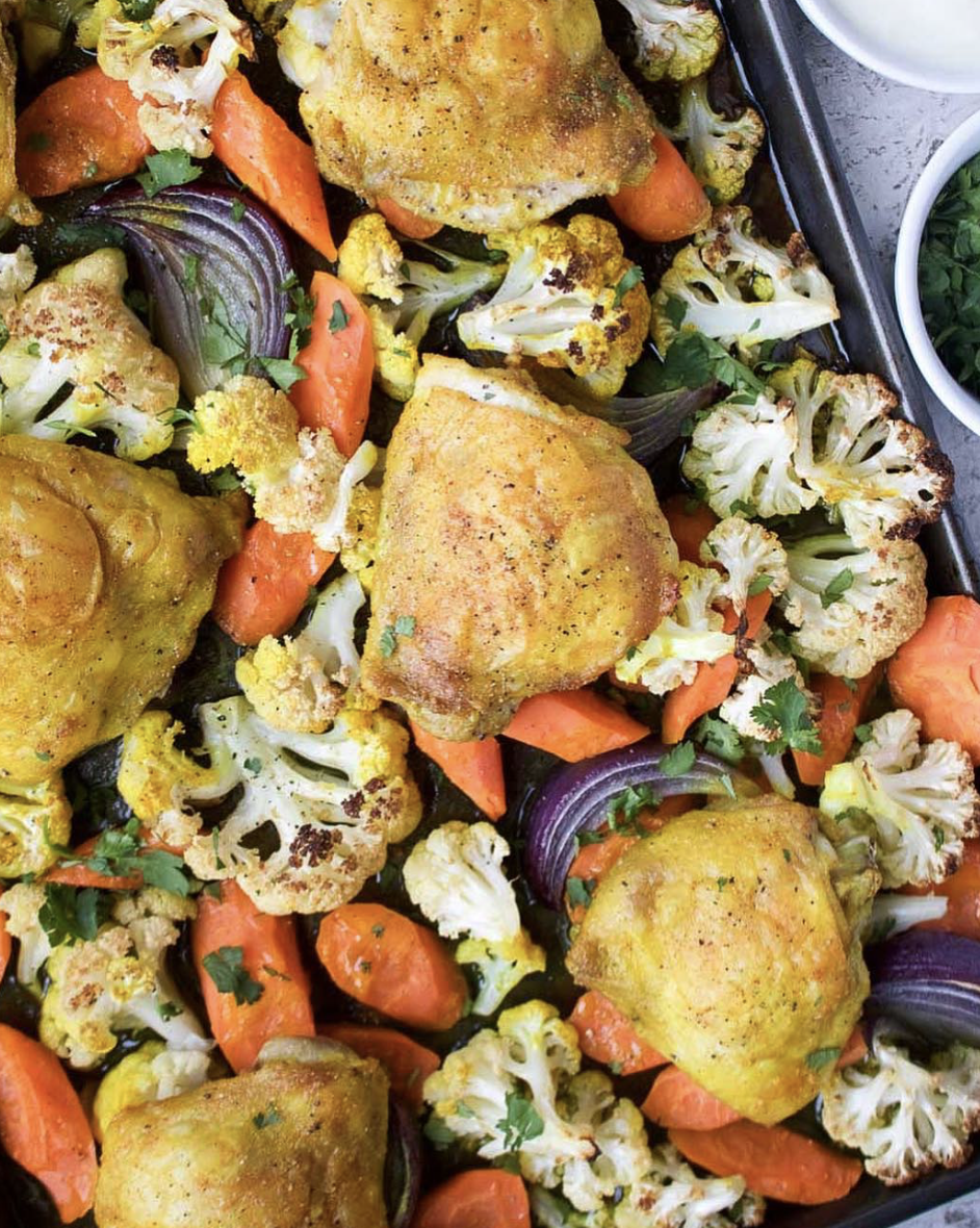 Skin-Breakout Reset Turmeric Roasted Chicken & Veggies